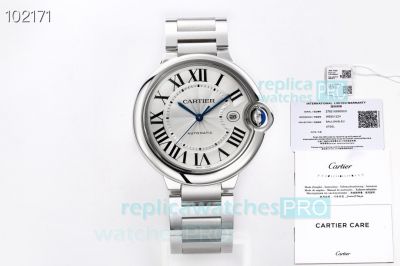 AF Factory Best Replica Cartier Ballon Bleu Swiss ETA 2824 Men 42MM Watch 